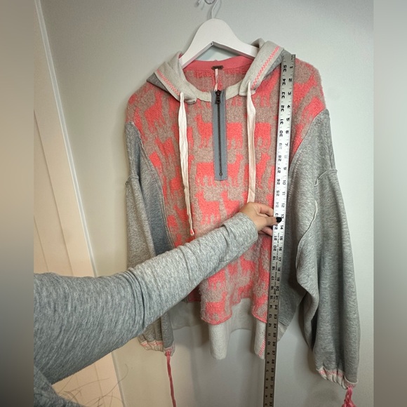 Free People Alpaca My Bags Hoodie Womens XS Sweatshirt Hi Lo Oversize Boho Rare - Picture 13 of 17